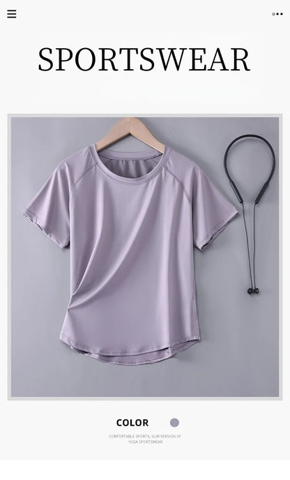 asymmetrical-hem t-shirt - Women-s Sportswear Tops - Yoga T-Shirt
