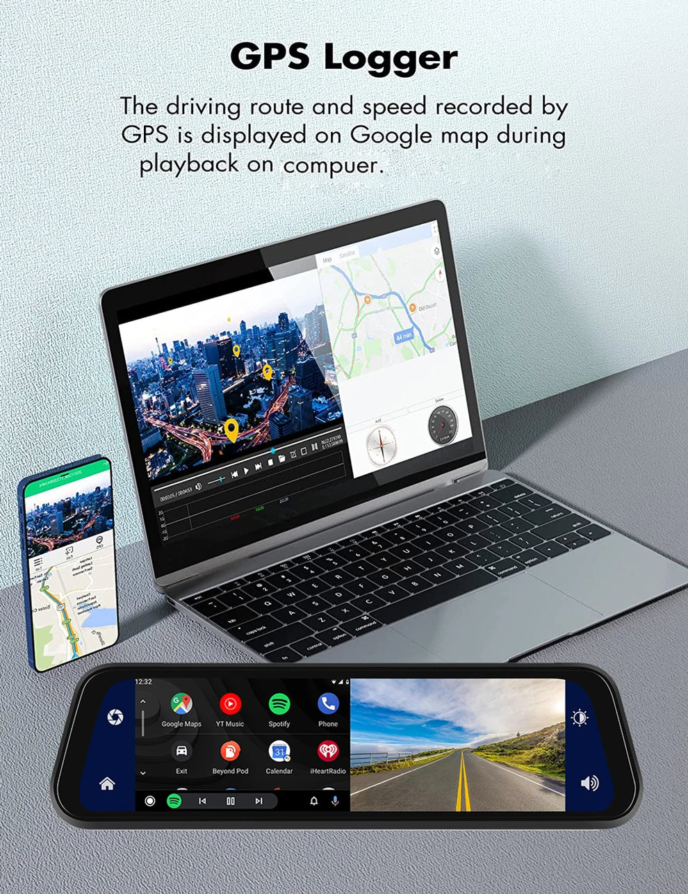 streaming mirror dash cam - Automotive - Vehicle Electronics - Dash Cams - 10-inch 4K Dash Cam with rearview mirror