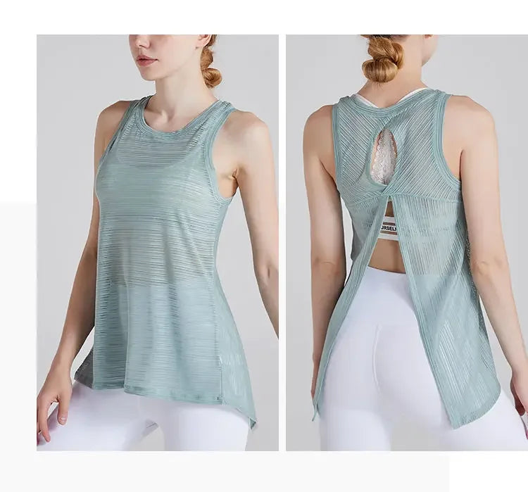 glaze pink tank top - Women-s Sportswear - Yoga Tank Top