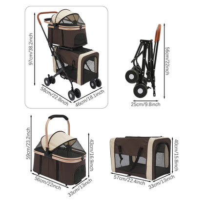 double pet stroller - Pet Supplies - Pet Stroller