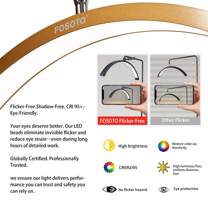 lash light - Photography - Video Lighting - Half Moon Ring Light