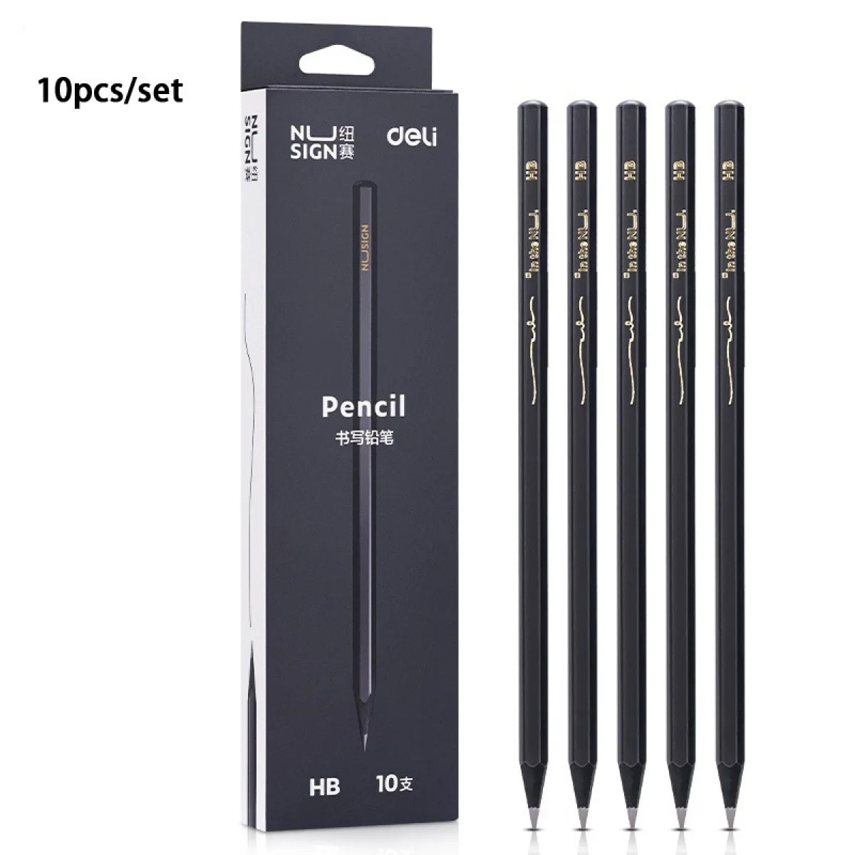 Simple black 2bhb pencils set
