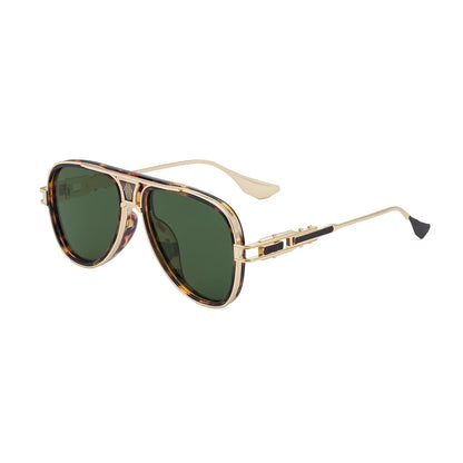 Alloy frame retro pilot sunglasses