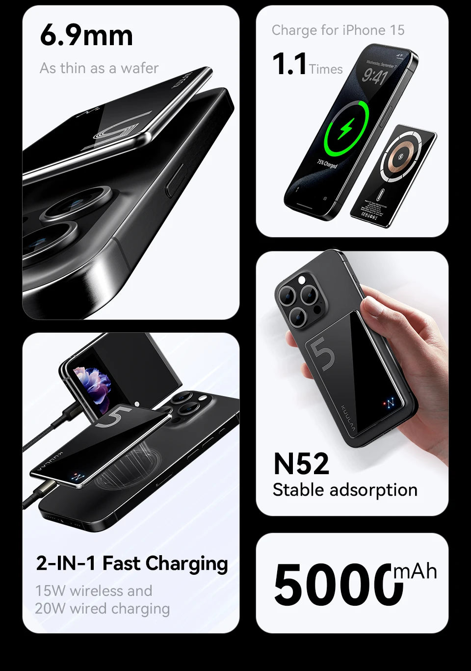 portable charger - Power Bank - MagSafe Wireless Power Bank 5000mAh