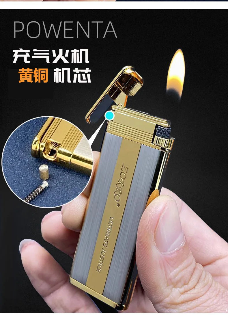 double jet flame lighter - Smoking Accessories - Mini Ultra Thin Butane Gas Lighter