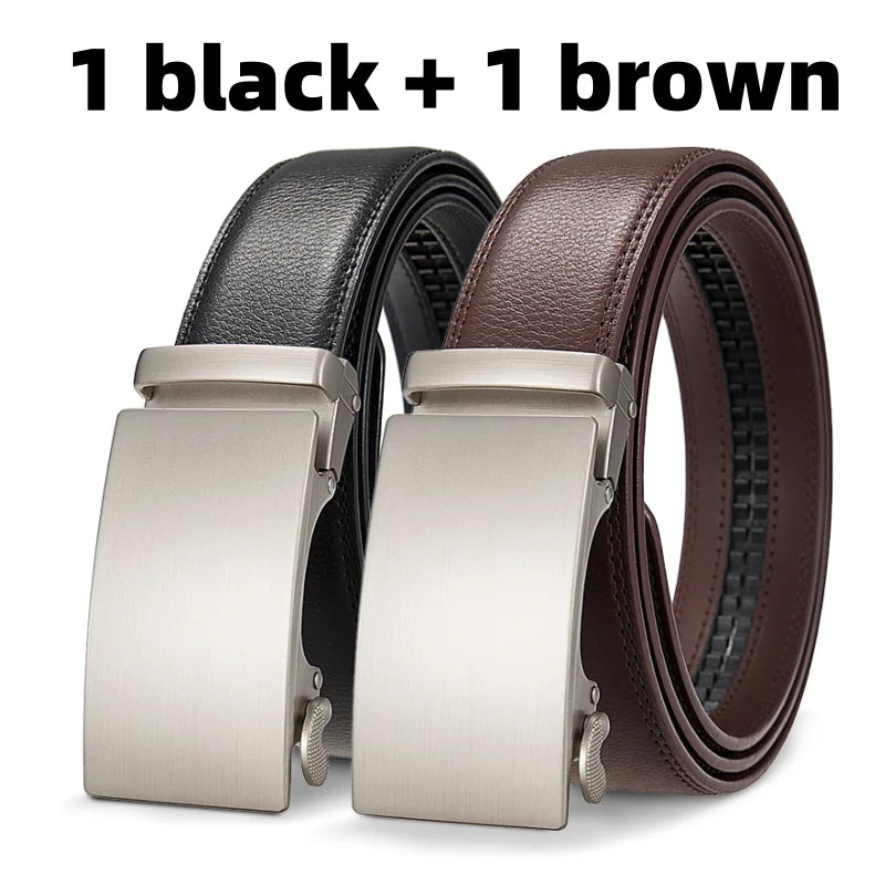 Adjustable leather belts for men