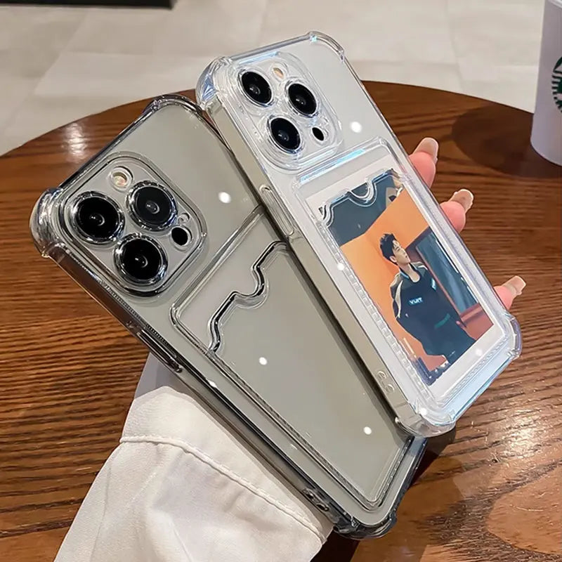 Qualité premium Mobile Phone Cases - Transparent Card Holder Phone Case