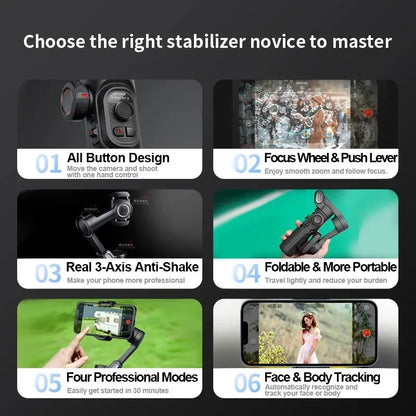 smartphone gimbal stabilizer - Handheld Gimbals - 3-Axis Handheld Gimbal Stabilizer