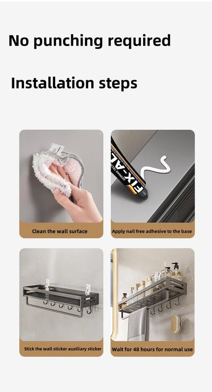 corner shower shelf - Bathroom Accessories - Shower Corner Shelf with Towel Bar