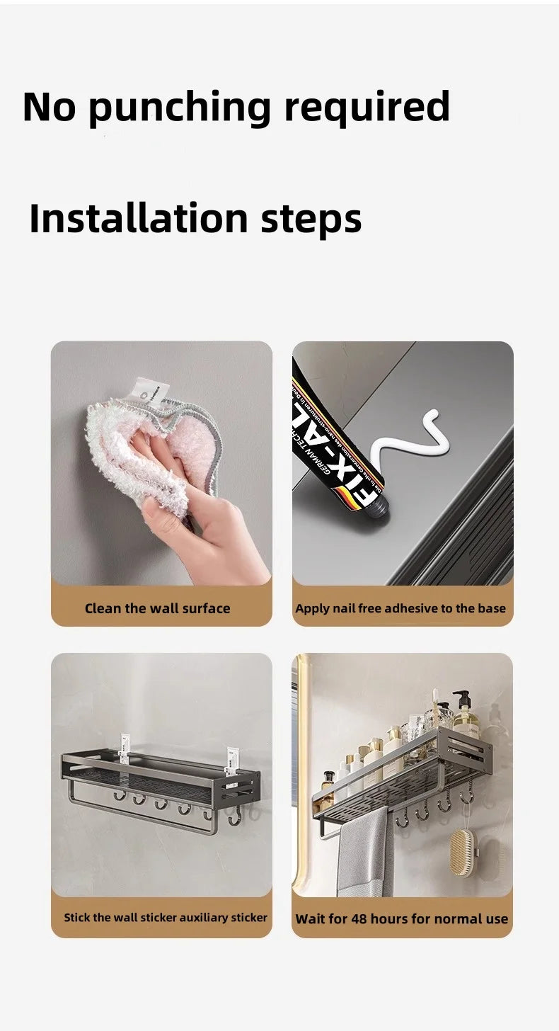 corner shower shelf - Bathroom Accessories - Shower Corner Shelf with Towel Bar