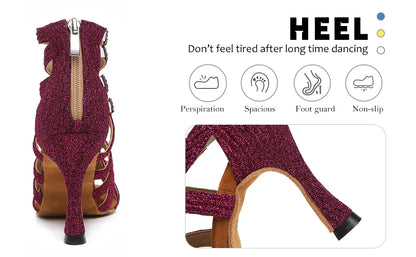 salsa heel shoes - Dance Shoes - Women-s Elegant Salsa Ballroom Ankle Boots