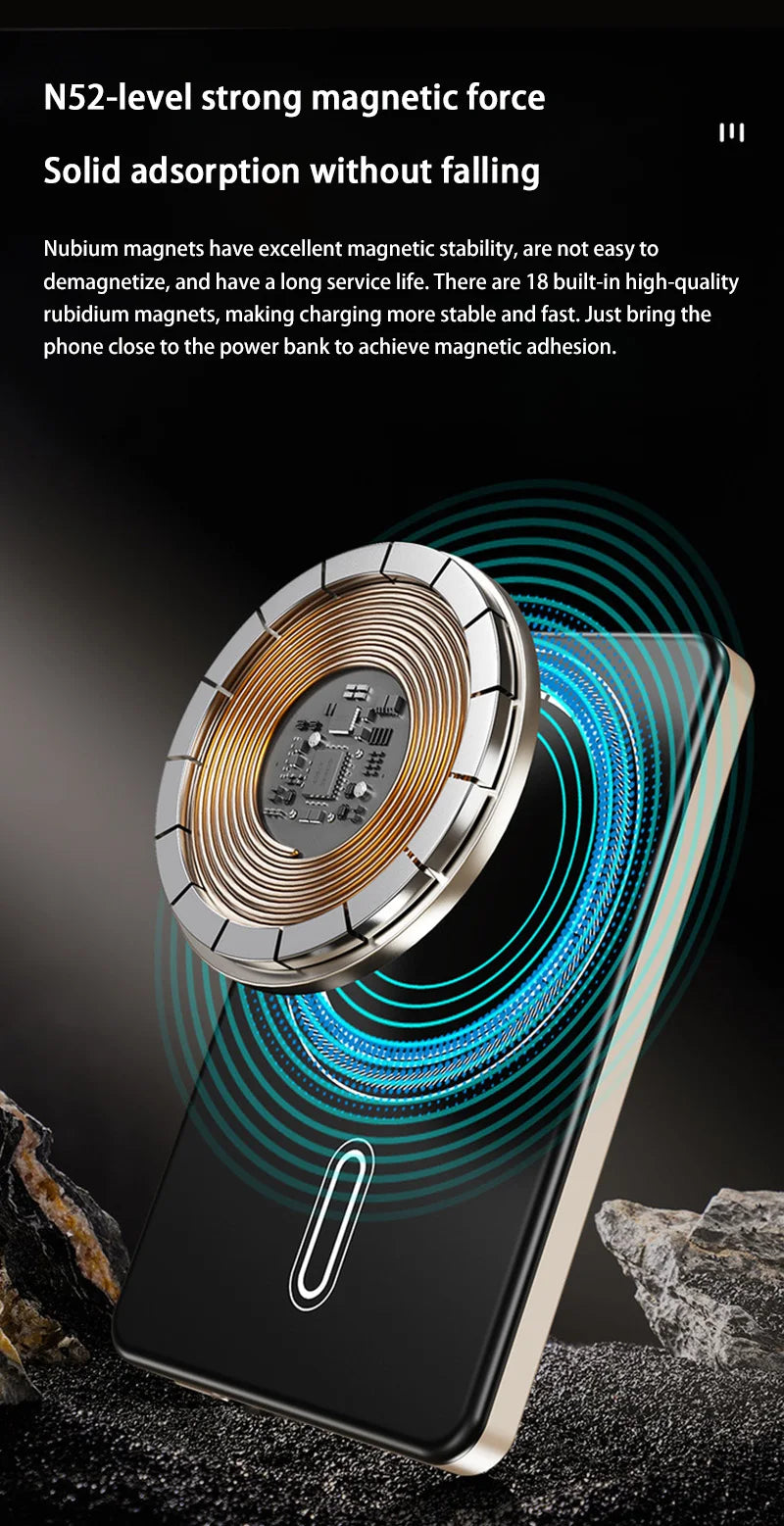 pass through magnetic charger - Power Banks - Portable Chargers - 50000mAh Magnetic Wireless Power Bank