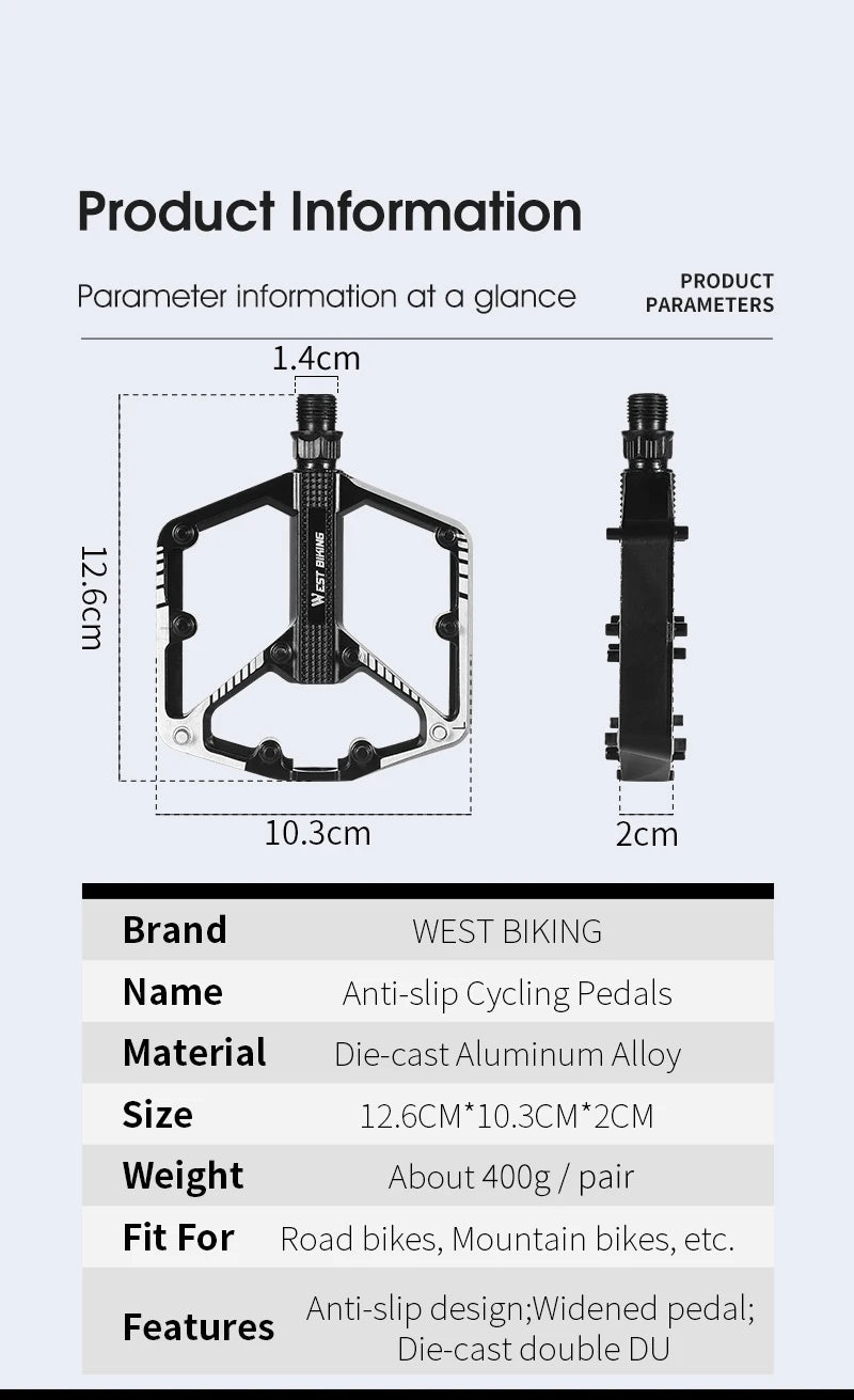 Bike pedals for spin bike