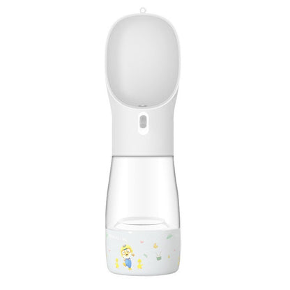 Clear pet water bottle with white top on a white background