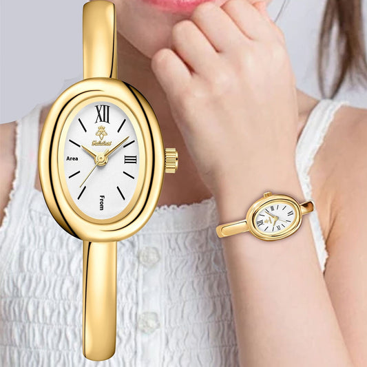 Gold spiral pattern women's watch