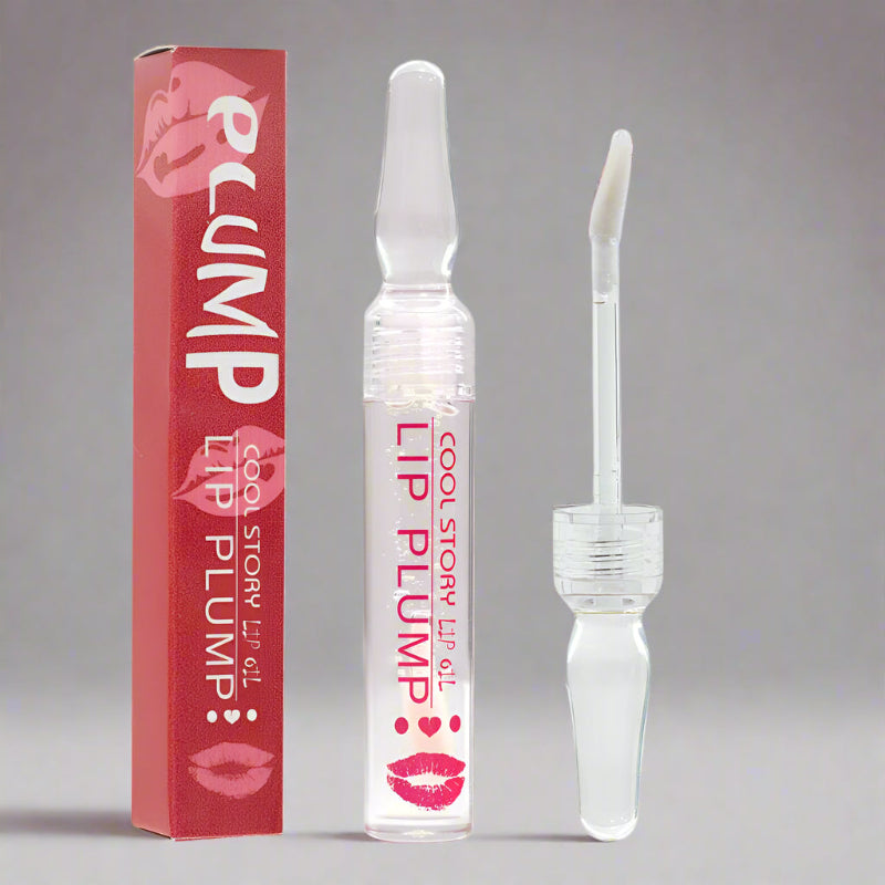 Lip plump product with applicator and  gloss for everyday use