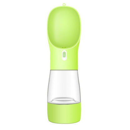 Green pet water bottle on a white background