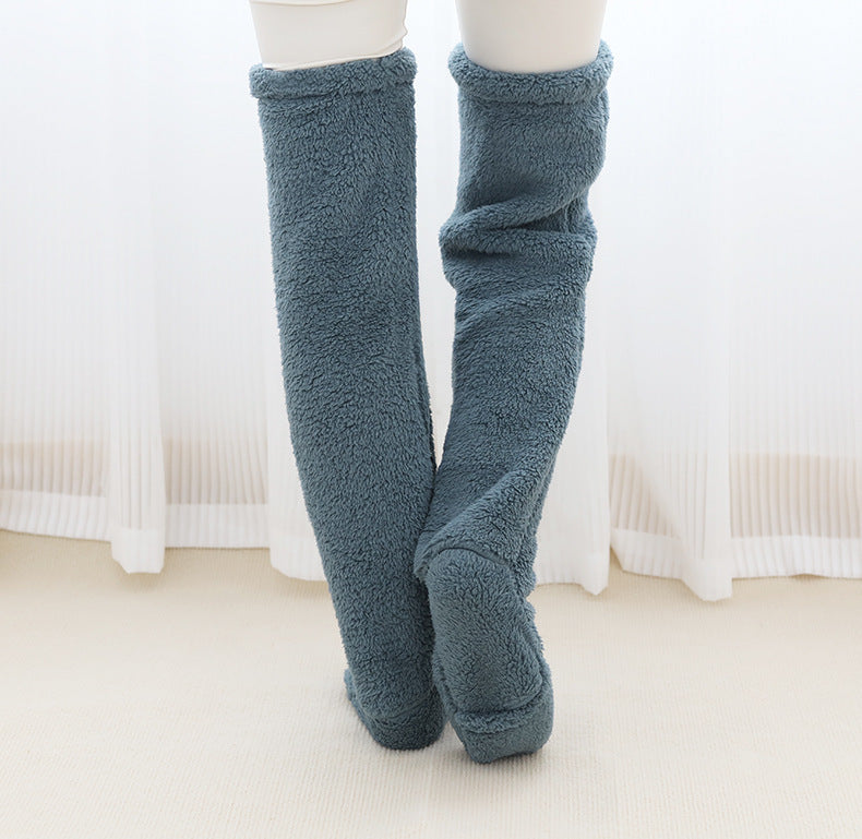 leg warmers - Socks - Over Knee High Fuzzy Long Winter Socks