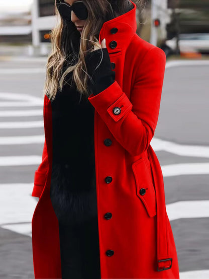 red elegant winter jacket women